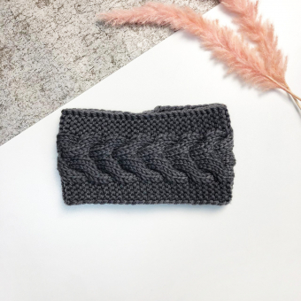 Повязка вязаная на голову косичка