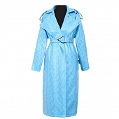 Картинка Тренч эко кожа змеиный принт широкий ворот с кнопками + пояс пряжка треугольник от магазина LonnaMag