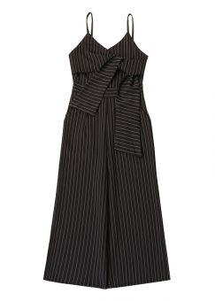 Комбинезон ромпер с поясом в вертикальную полоску