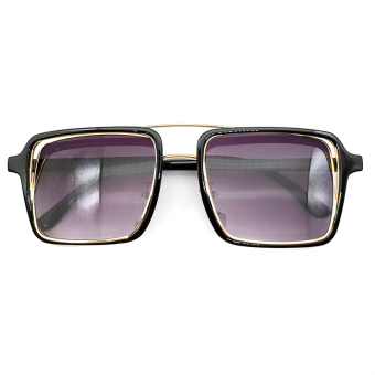 Очки двойнная оправа пластик и металл под наклоном - солнечные