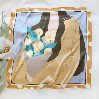 Шелковый платок с принтом 