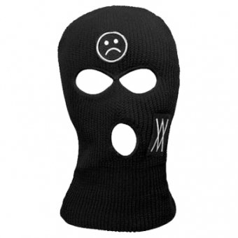 Шапка балаклава с тремя отверстиями нашивка смайлик ХХ