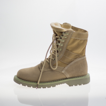 Ботинки пехотные замша+холст высокие - утепл мех