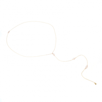 Ожерелье на спину 3 белых круглых страза