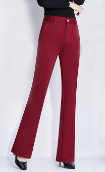 Классические брюки - высокие расклешенные стрейч