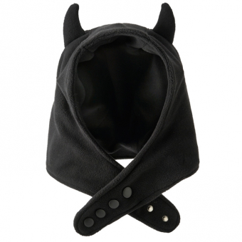 Шапка чепчик на кнопках флис рожки чертика