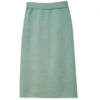 Юбка миди трикотаж широкая резинка на поясе