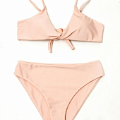 Картинка Купальник раздельный однотонный топ перекручен  от магазина LonnaMag