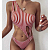 Картинка Купальник цельный в полоску на одно плечо каплевидные вырезы  от магазина LonnaMag