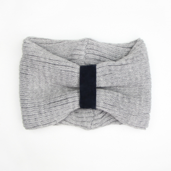 Повязка вязаная на голову сборка в черное кольцо