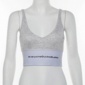 Картинка Топ спортивный надпись на резинке EveryoneSucksButMe от магазина LonnaMag