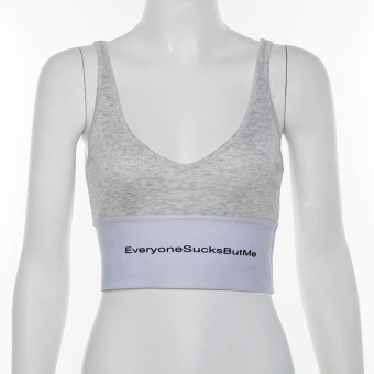Топ спортивный надпись на резинке EveryoneSucksButMe