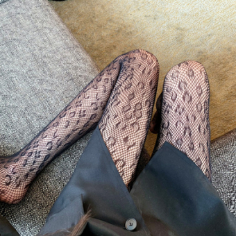 Колготки мелкая сетка с узором - леопард