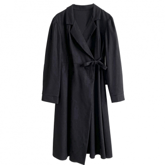 Платье на запах с завязками миди воротник