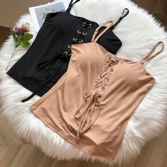 Топ с чашками на лямках шнуровка