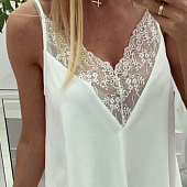 Картинка Топ комбинация широкий V-вырез с кружевом от магазина LonnaMag