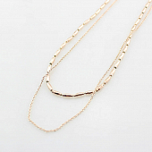 картинка Ожерелье двухслойное круглые звенья и вытянутые бусины от магазина LonnaMag