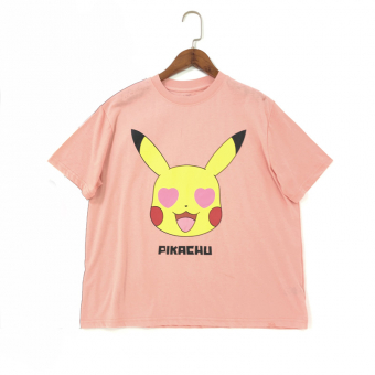 Футболка принт Пикачу глаза сердечки