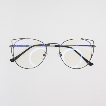 Очки прозрачные тонкая оправа проволка уголки по бокам