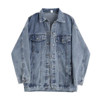 Джинсовка оверсайз голубая серебряные пуговицы