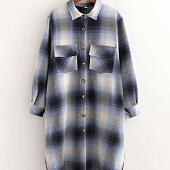 Картинка Пальто рубашка длинная теплая в клетку от магазина LonnaMag