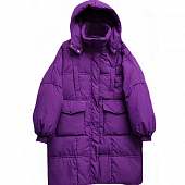 Картинка Пуховик длинный oversize с капюшоном 2 вертикальных шва на спине от магазина LonnaMag