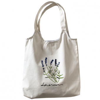 Сумка шоппер холщовая веточки лаванды