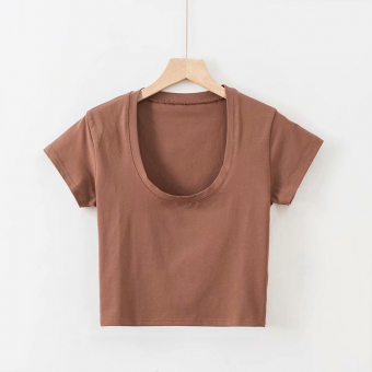 Топ футболка глубокий U-образный вырез