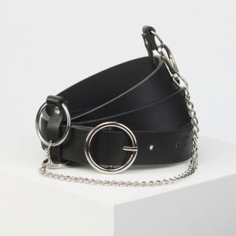 Ремень женский металлическая пряжка + цепь