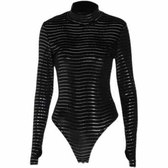 Боди бархат блестящие полосы