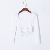 Картинка Топ длинный рукав под грудью 2 шнуровки на талии от магазина LonnaMag