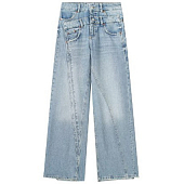 Картинка Джинсы широкие прямые эффект пришитых вторых джинс от магазина LonnaMag