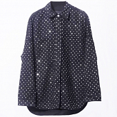 Картинка Рубашка черная куртка полностью в стразах oversize от магазина LonnaMag