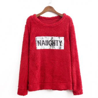 Плюшевый свитшот двухсторонние пайетки