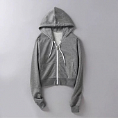 Картинка Толстовка укороченная с капюшоном белый замок и шнурки от магазина LonnaMag