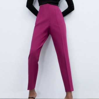 Брюки классические швы на талии сзади на поясе треугольный вырез яркие цвета