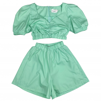 Комплект летний топ на сборке и резинках + юбка на резинке