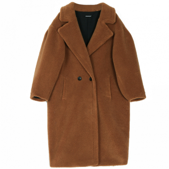 Шуба плюш черные пуговицы швы на рукаве спущен плечевой шов