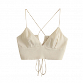 Картинка Топ V вырез лямки перекрестие на спине завязки сзади от магазина LonnaMag