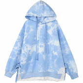 Картинка Худи oversize по бокам завязки принт тай дай  от магазина LonnaMag