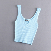 Картинка Топ майка в рубчик маленький V вырез rehab lab от магазина LonnaMag