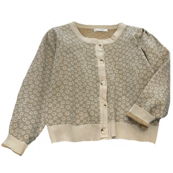 Кардиган плотный трикотаж узор ромашки FUN