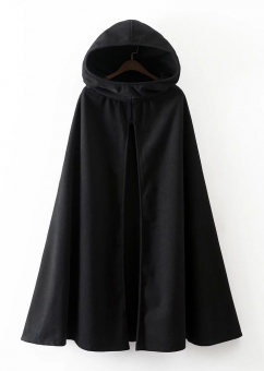 Плащ без застежек с капюшоном