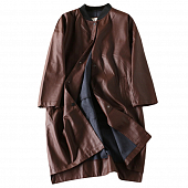 Картинка Бомбер длинный коричневый эко-кожа от магазина LonnaMag