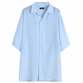 Картинка Рубашка длинная oversize GACHU рукав 2/4 отложной ворот от магазина LonnaMag
