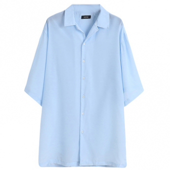 Рубашка длинная oversize GACHU рукав 2/4 отложной ворот