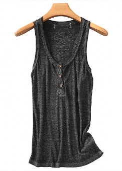 Майка пегая рубчик 3 деревяных пуговицы