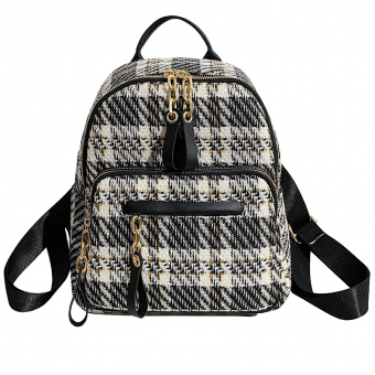 Рюкзак крупный твид золотая фурнитура цепи
