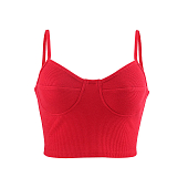 Картинка Топ на лямках чашки стрейч волнистый рубчик от магазина LonnaMag