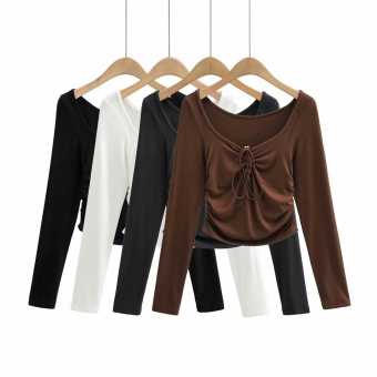 Комплект топ V разрез на завязках + юбка макси по бокам завязки